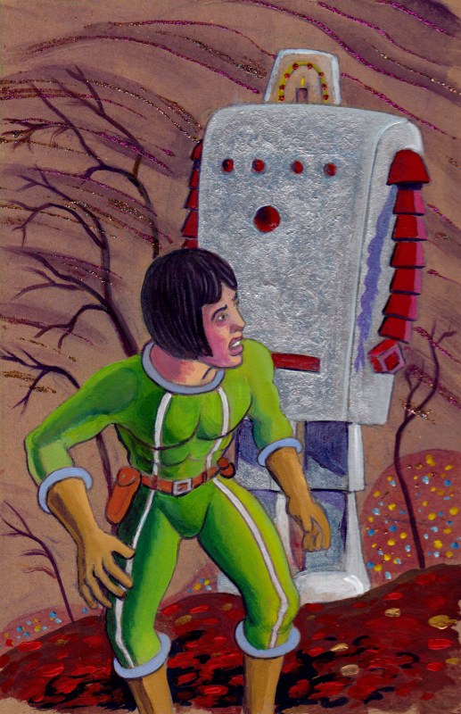 Larry Johnson artist, Jesse Stuart, Devil Girl of Mars, Tales of Fantasy #54, science fiction illustration