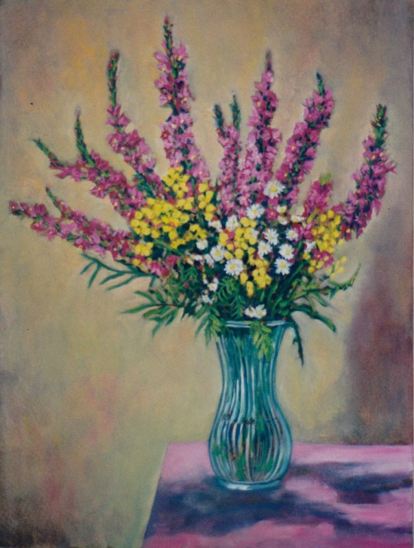 Larry Johnson artist, oil painting, bouquet, floral, art, nature painting