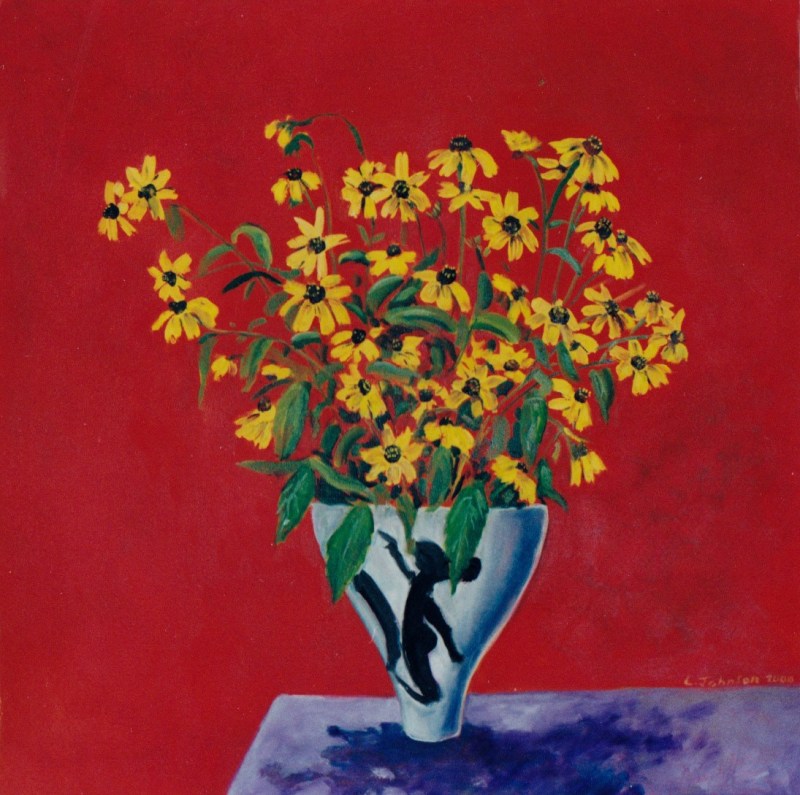 Larry Johnson artist, oil painting, bouquet, floral, art, nature painting